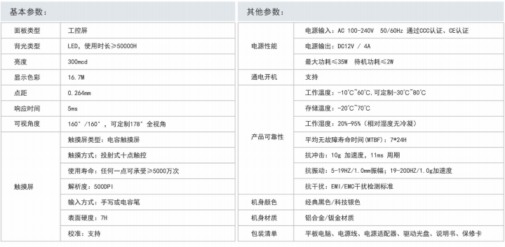 安卓工業(yè)平板電腦,設(shè)備參數(shù)